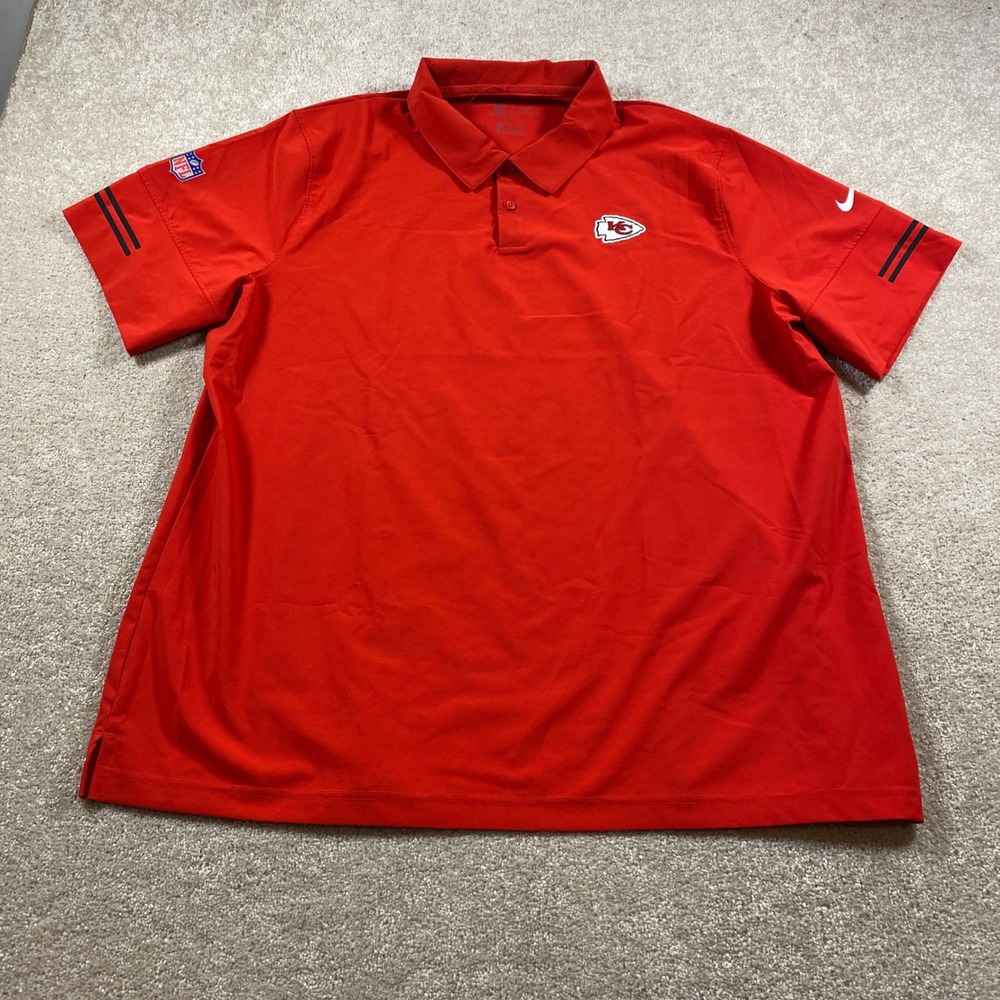 Nike Polo Mens XXL Red Kansas City Chiefs NFL Dri-FIT On-Field 573999-30843